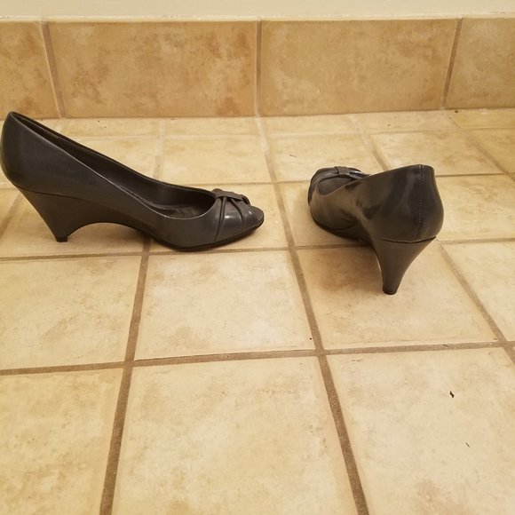 Fioni Slate Blue Wedge Heels - Picture 2 of 5